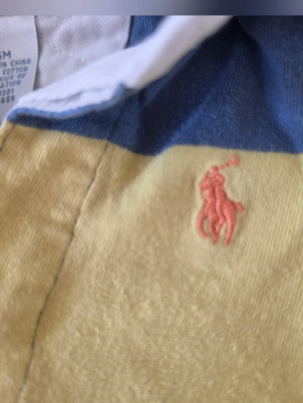 Ralph Lauren Baby Boy Striped Rugby Romper Shortall Size 6 months